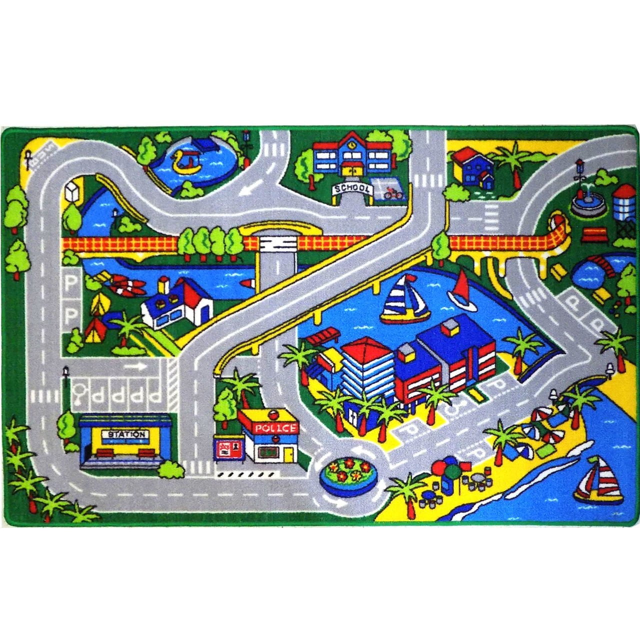 Kids Rug Harbor Map Childrens Fun Learning Carpet 8' X 10' - Walmart.com