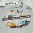 thumbnail image 1 of Kids Rug Non-Slip Play Mat with Construction Road in Grey, 1 of 5