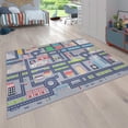 thumbnail image 1 of Kids Rug Non-Slip Play Mat with Houses & Streets in Grey, 1 of 5