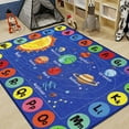 thumbnail image 1 of Kids Rug Outer Space Carpet for Playroom, ABC Educational Learning Area Rug, Non-Slip Solar System Road Play Play Rug for Kids Bedrooms, Classroom, Nursery Room Decor (Blue, 78.7X59 INCH), 1 of 8