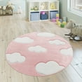 thumbnail image 1 of Paco Home Kids Rug with Charming Clouds for Nursery in Pastel Pink, 1 of 5