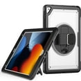 thumbnail image 1 of for Kids Rugged Heavy Duty Case for iPad 9th Gen 2021/8th Gen 2020/7th Gen 2019, Shockproof 360 Degree Rotatable Kickstand with Handstrap Protective Hybrid Cover Case for iPad 10.2 Inch, Clear, 1 of 10