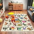 thumbnail image 1 of Kids Rugs for Playroom, Educational Rug for Learn The ABC Alphabet, 3x4ft ftBeigeSoft Machine Washable Non-Slip Cute Dinosaur Carpet for Classroom Toddler Nursery Kids Room Decor Mat, 1 of 5