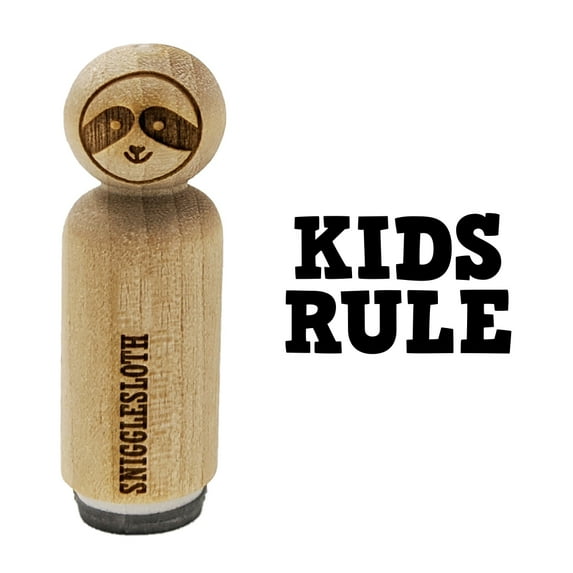 Kids Rule Fun Text Rubber Stamp for Scrapbooking Crafting Stamping - Mini 1/2 Inch