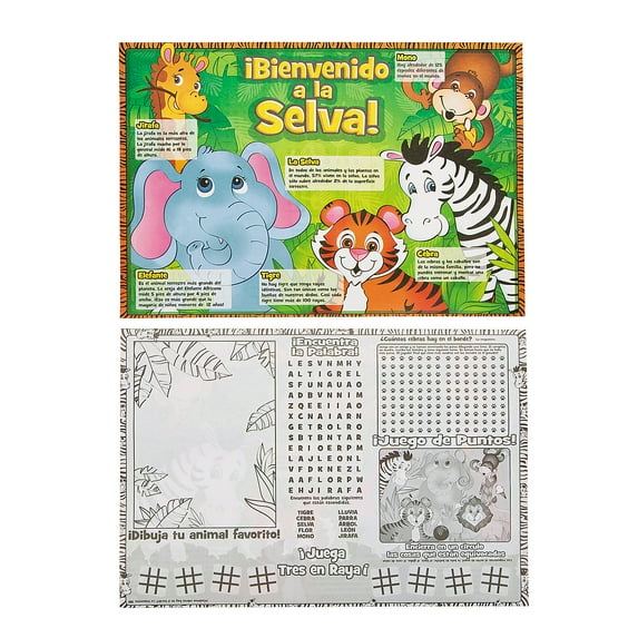 Kids Rule Jungle Placemat - Spanish - Party Supplies - 1000 Pieces