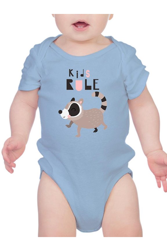 Kids Rule Raccoon Bodysuit Infant -Image by Shutterstock, Newborn