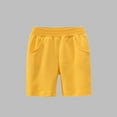 thumbnail image 1 of Kids Running Athletic Cotton Shorts, Toddler Boys Girls Workout Basketball Pull on Shorts Yellow 3Y, 1 of 3
