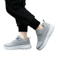 thumbnail image 1 of Kids Running Shoes Girls Solid Color Mesh Sneakers Soft Sole Orthopedic Walking Shoes Lightweight Hook and Loop Tennis Shoes Grey 1 Big Kid, 1 of 7