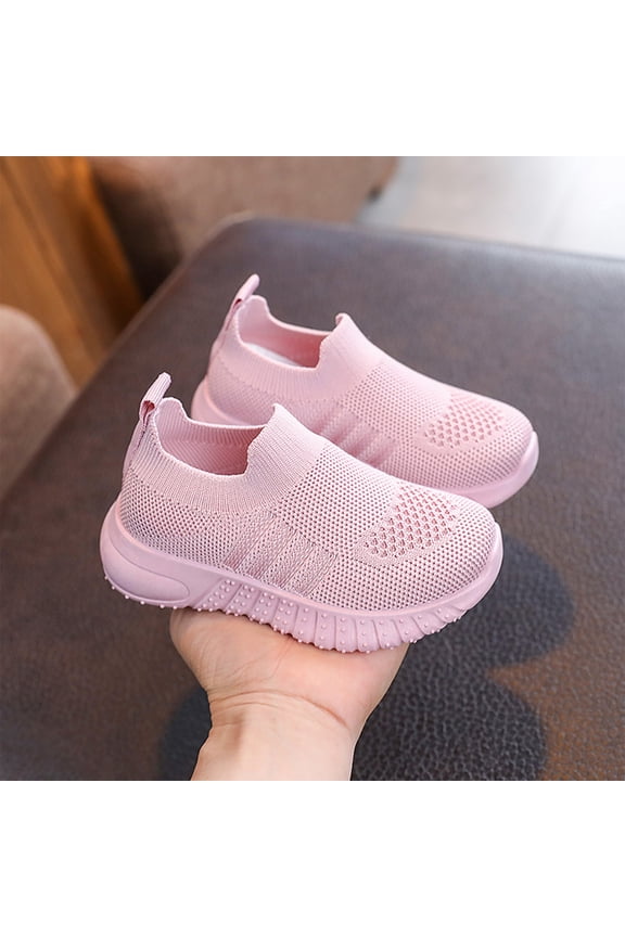 Kids Running Shoes, Kids Shoes, Toddler Barefoot Shoes Mesh Slip On Walking Shoes Non Slip Soft Sole Running Sneakers Kids Casual Comfortable Tennis Sneakers, Light pink US-13C/EU-29
