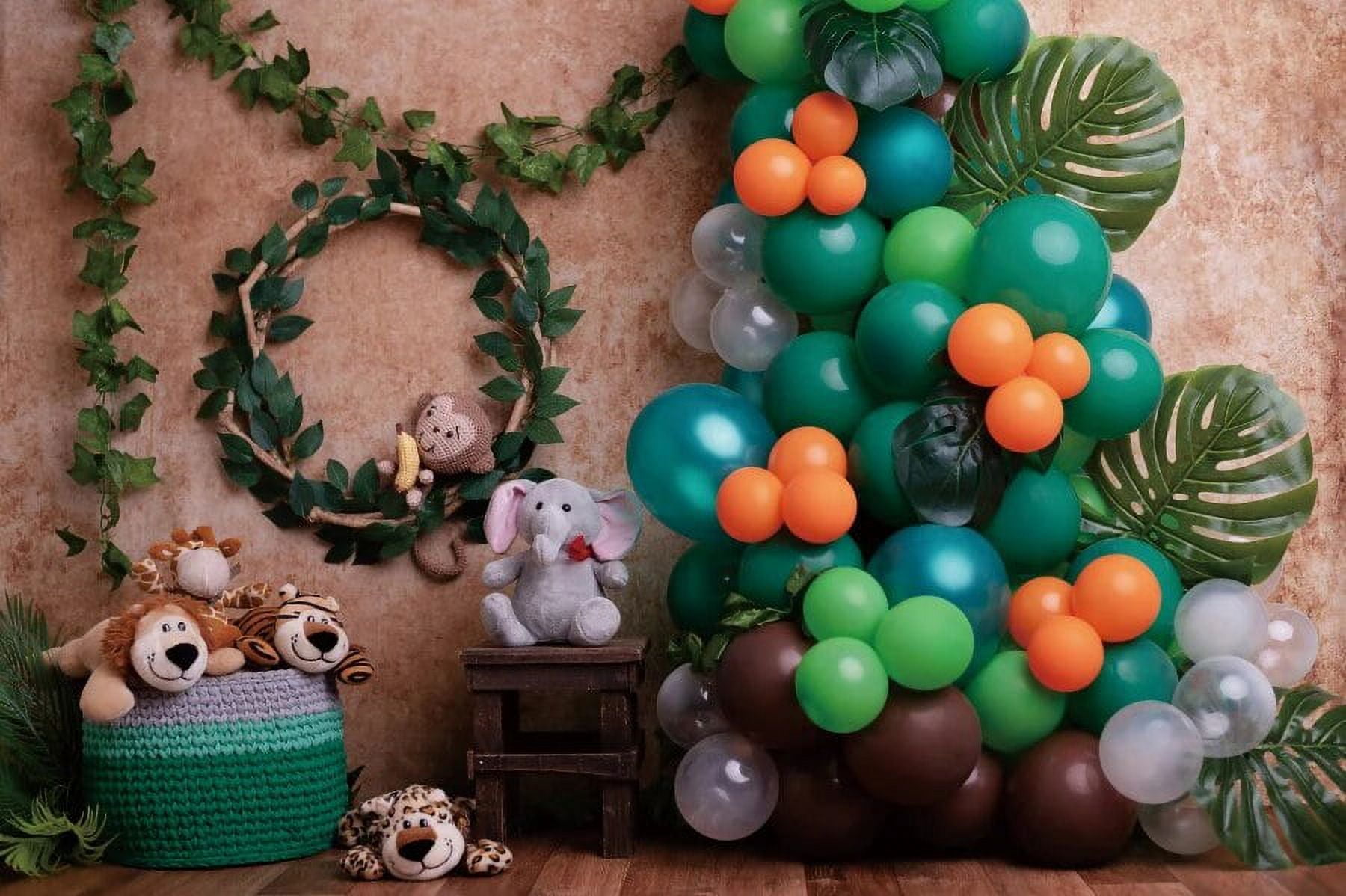 Jungle Kids Cake Smash Backdrops Safari Animals Balloons Baby Birthday...