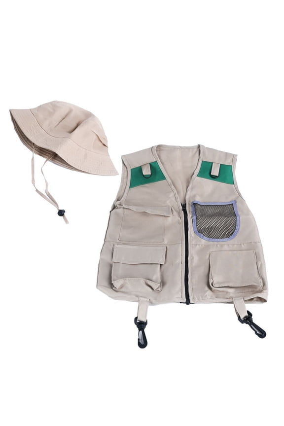 Kids Safaris Costumes STEM Outdoor Explorers Cargo Vest with Hat Kids Explorers Outdoor Exploration Kids