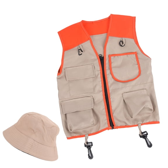 Kids Safaris Costumes STEM Outdoor Explorers Cargo Vest with Hat Kids Explorers Outdoor Exploration Kids