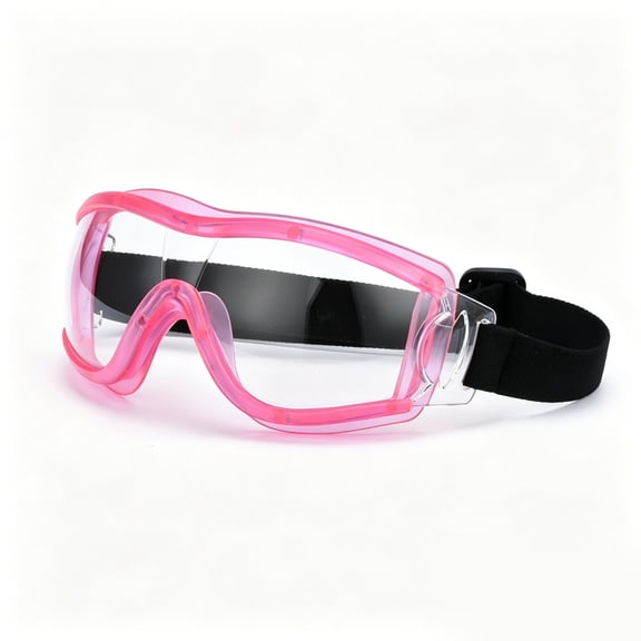 Kids Safety Glasses Children Goggles Multicolor Eye Protective Anti Fog Full Eyes Protective Clear Lab Goggles Dustproof Windproof UV Playing Unisex Boys Girls For Outdoor Sport(Pink)