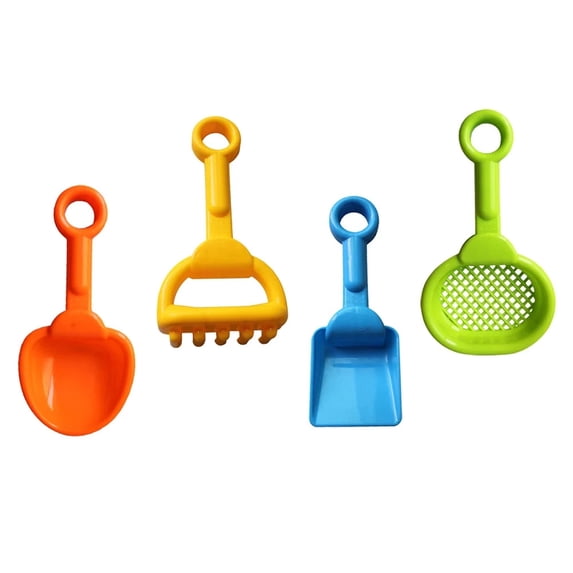 Kids Sand Play Set with 2 Shovels, 1 Sifter, and 1 Rake – Vibrant Beach Toys for Digging, Building, and Sifting Sand – Lightweight Durable Plastic Tools for Ages 3-8, Perfect for Beach