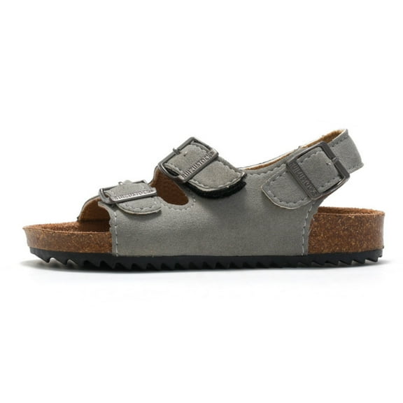 Kids Sandals Boys Girls Cork Sandal Comfort Double Buckle Slip On Slippers