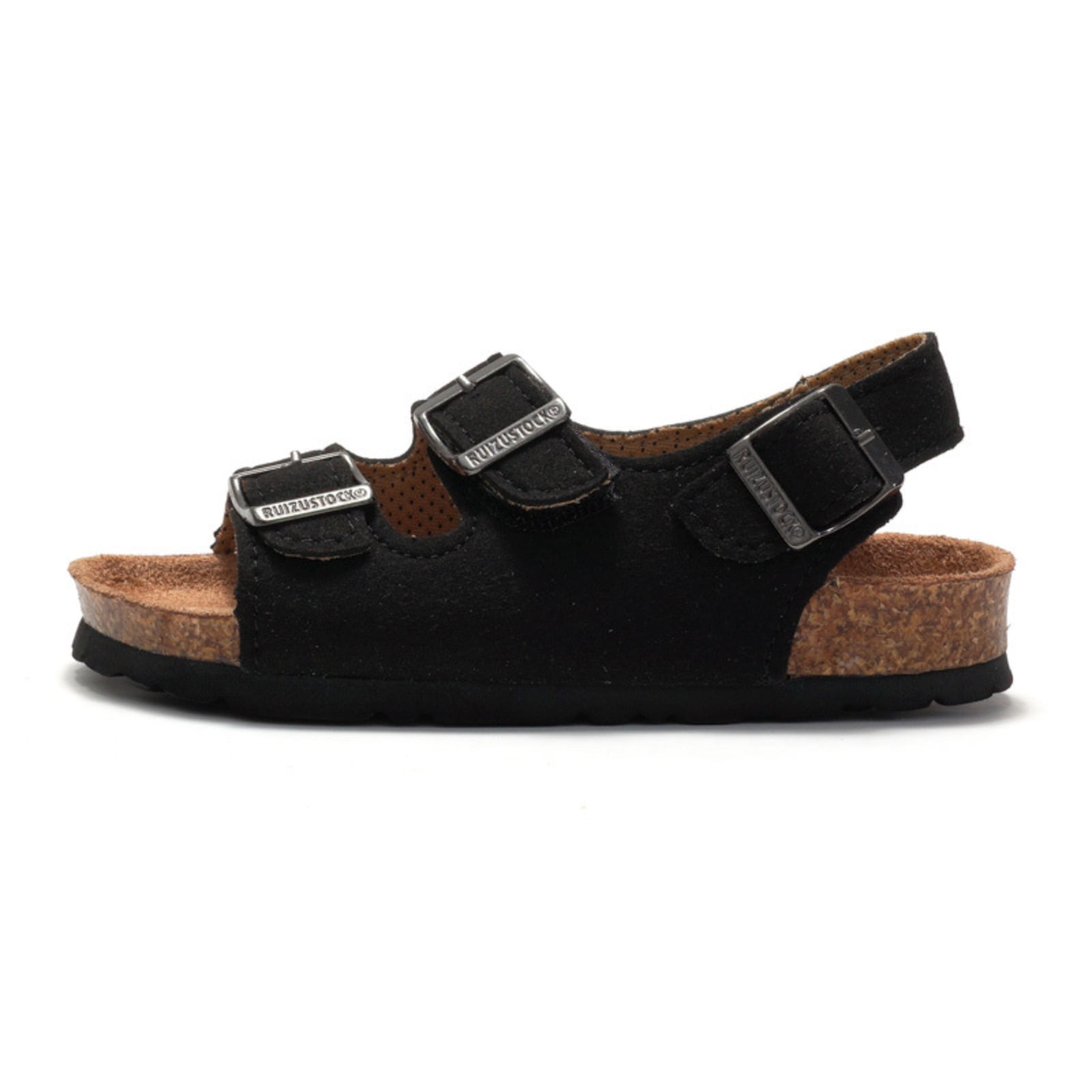 Birkenstock Kids Black Double-Buckle Suede Slide Sandals Arizona | Kids | EVA | Black – Birkenstock Midtown main image 3