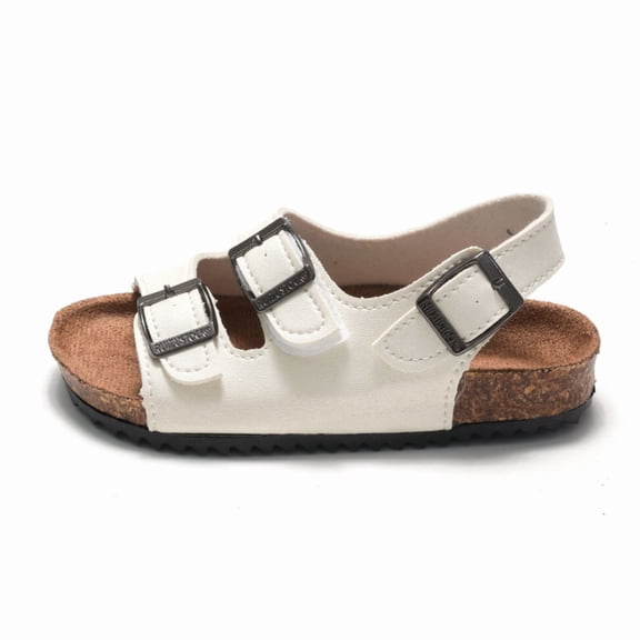Kids Sandals Boys Girls Cork Sandal Comfort Double Buckle Slip On Slippers