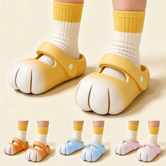 Kids Sandals Girls Cute Cat Paw Breathable Summer Clog Sandals Lightweight Outdoor Toddler Slippers Blue 5.5-6 Years