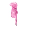 thumbnail image 1 of Kids Satin Bandana Headscarf for Kids with Long Tail Stretchy Headwear Suitable for Everyday Casual School Outdoors Versatile kids headwear crafted from satin-like, 3-14 Years, Pink, 1 of 4
