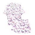 thumbnail image 1 of Kids Satin Pajamas For Girls Butterfly Printed Button Down Sleepwear With Shorts 2PCS Summer Girls' Pajama Sets Girls Satin Pajamas Size 8-10, 1 of 3