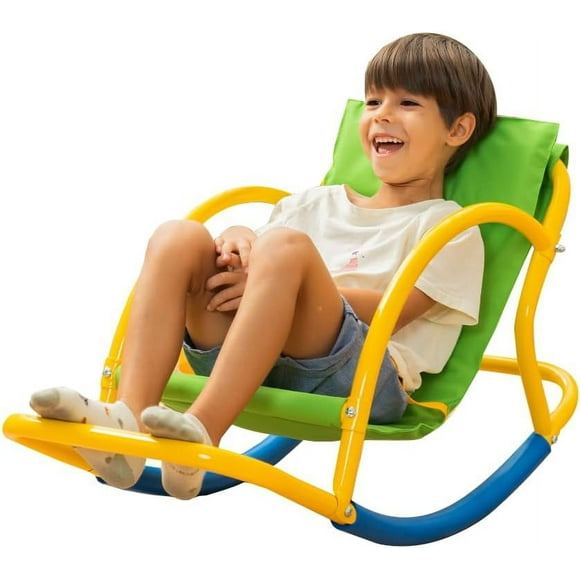 Kids Saucer Chair Seesaw - Teeter Totter for Outdoor Play - Toddler Chaise Lounge Reading Chair - Playground Equipment for Home, Backyard, Daycare