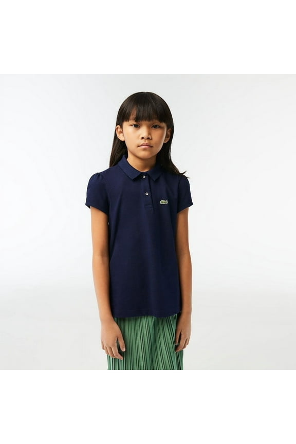 Kids' Scalloped Collar Mini Piqu Polo