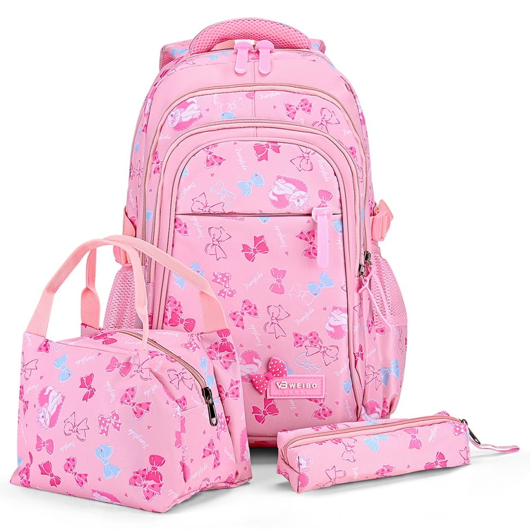 Kids School Backpack Set for Girls 3 in 1 School Bag with Lunch Bag Pencil Case for Primary Middle Students Pink Walmart