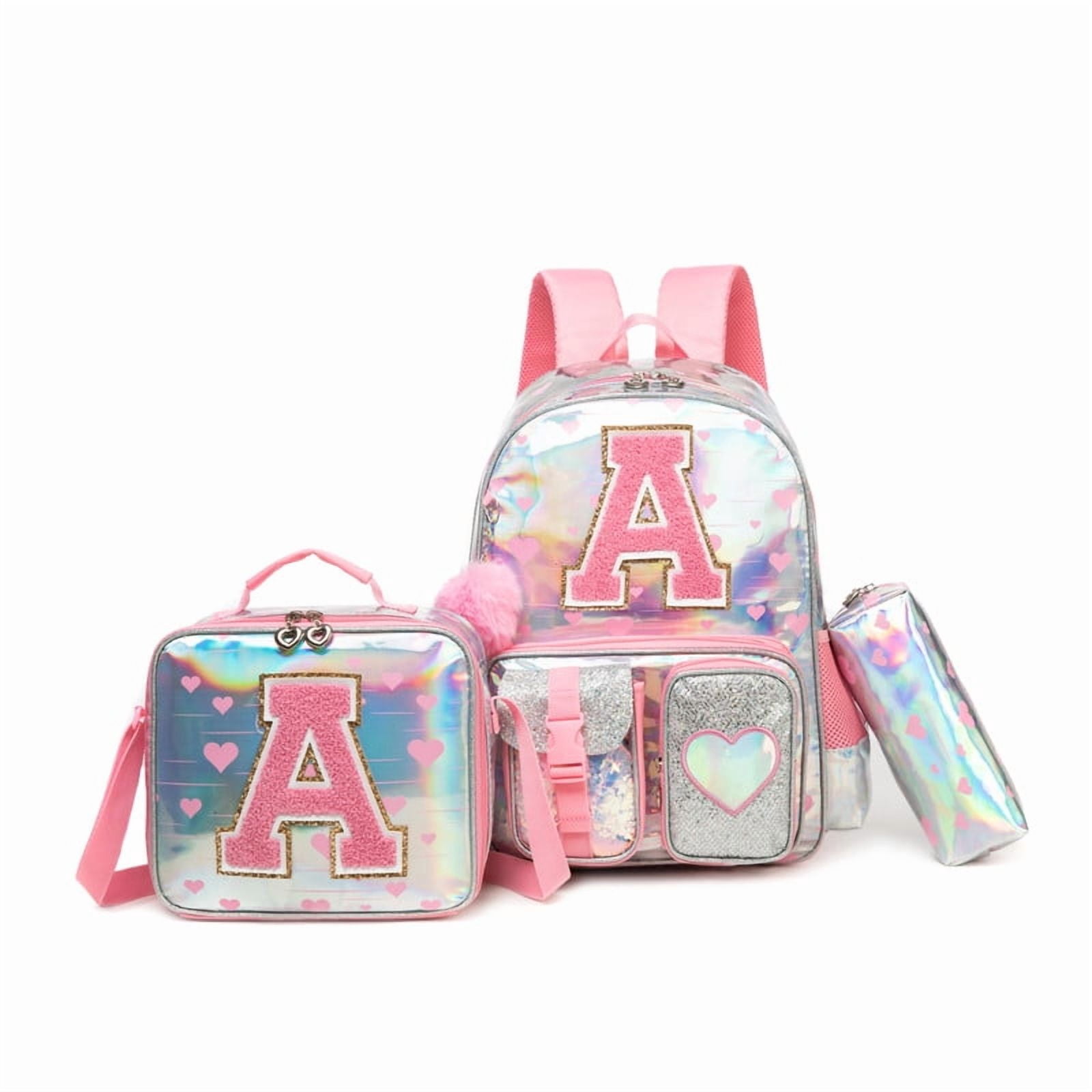 Kids School Backpack for Girls with Lunch Box Pencil Case Cute Pink ...