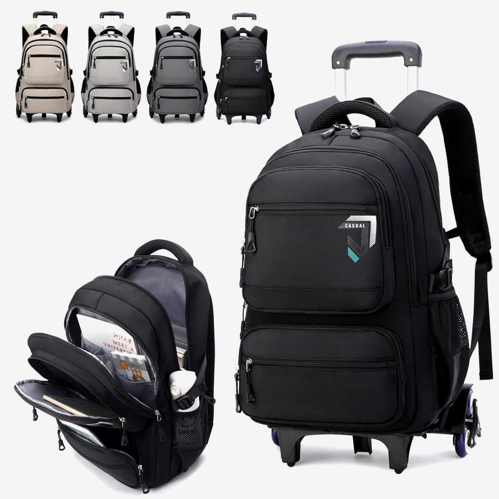 Kids School Backpack with Wheels Rolling Backpack for Boys Student