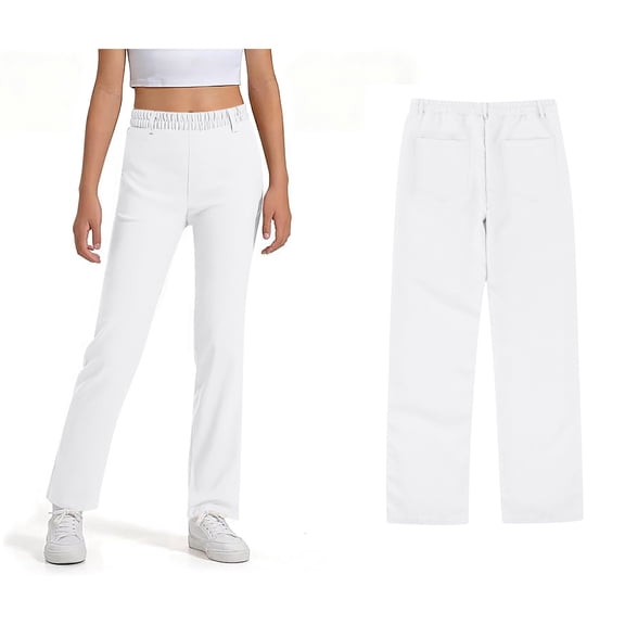 Kids School Pants for Girls Skinny Pants Kids Dress Pants with Pockets Straight Pants Girls White Pants Back To School Outfits for Girls Kids Tween Girl Clothing 5-6 years
