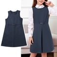 thumbnail image 1 of Kids School Uniform Dresses for Girls A-Line Hem Knee Length Sleeveless Navy Uniform Dress for Girls Back To School Clothes Kids Girls School Uniform 8-9 Years, 1 of 5