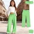 thumbnail image 1 of Kids School Uniform For Girls Fit Kids Dress Pants With Pockets Straight Pants Green Uniform Pants Back To School Clothes For Girls Kids Girls Pants Size 7-8 Years, 1 of 6