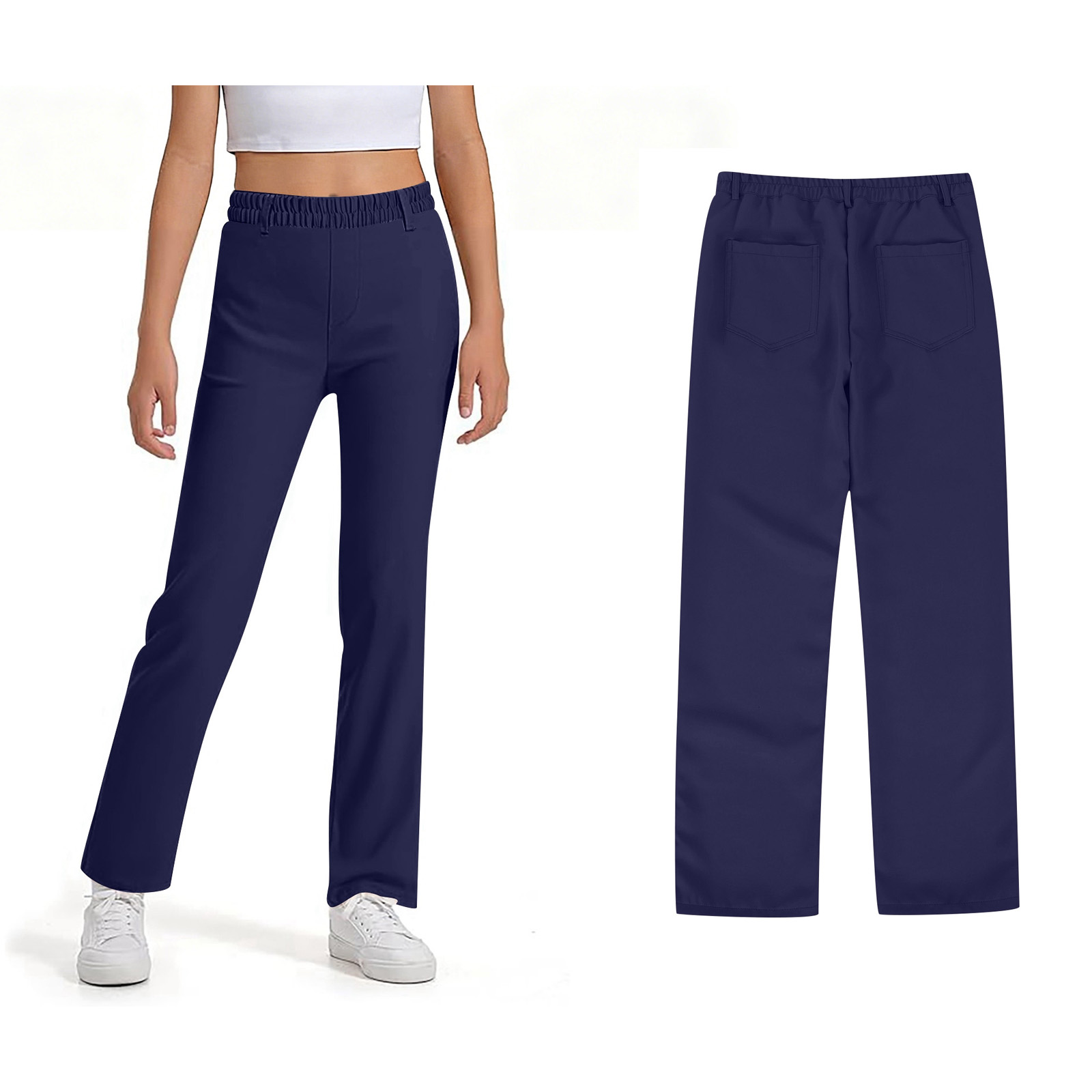 Kids School Uniform Pants for Girls Skinny Fit Kids Dress Pants with