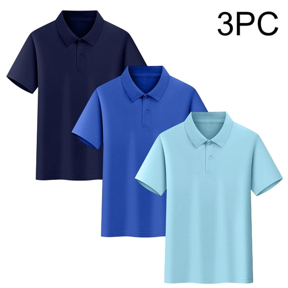 Solid Colar Kids School Uniform Set, 3-Piece, Solid Color, Short Sleeve Uniform ...