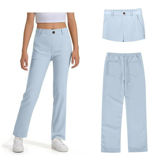 Kids School Uniforms For Boys Straight Pants With Pockets Pull On Chino Pants Stretch Pants Kids Blue Pants Boys Back To School Outfits For Boys Kids Preppy Clothes 5-6 Years