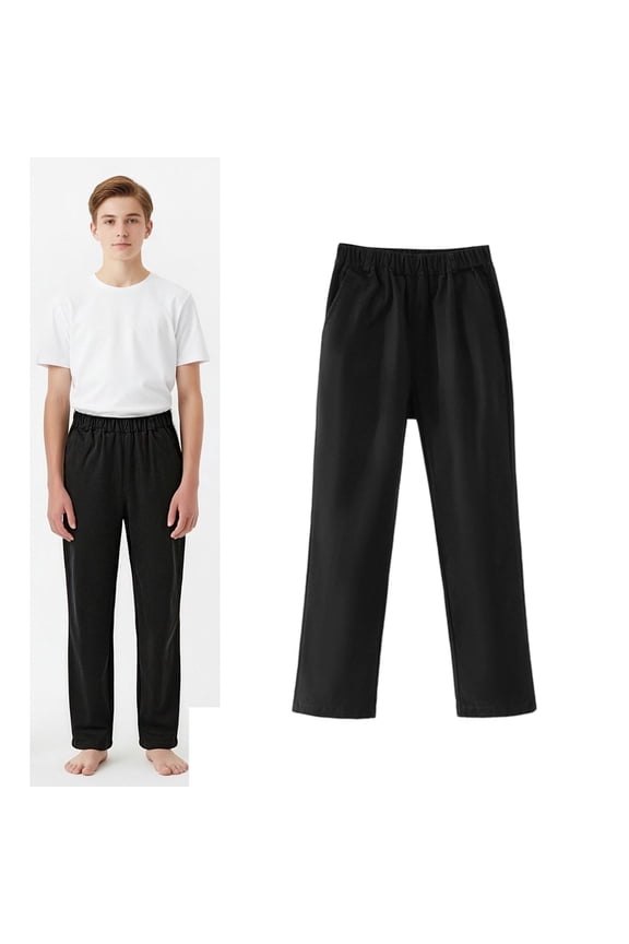 Kids School Uniforms Girls Dress Pants High Stretchy Stretch Pants with Pockets Girls Black Uniform Pants Back To School Pants for Boys 7-8 Years