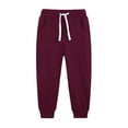 thumbnail image 1 of Kids School Uniforms Girls Pants New Fleece Sweatpants for Girls Boys Casual Drawstring Elastic Waist Joggers Kids School Uniform Pants with Pockets Wine 13 Years, 1 of 2