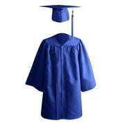 Kids School Uniforms Preschool and Kindergarten Graduation Tassel Cap Gown Matte Sets for Boys Girls 2025 3-4 Years, Blue