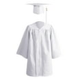thumbnail image 1 of Kids School Uniforms Preschool and Kindergarten Graduation Tassel Cap Gown Matte Sets for Boys Girls 2025 (4-5 Years, White), 1 of 2