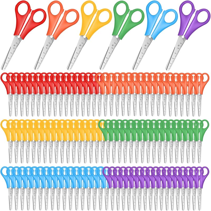 Kids Scissors Bulk Set of 102Pack, 5" Kid Scissors for School Supplies, Kids Safety Scissors