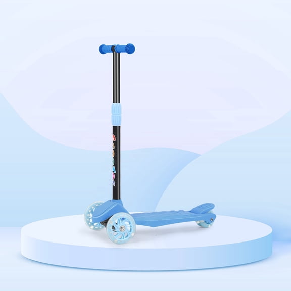 Kids Scooter Light Up 3-Wheel Adjustable Height T-bar Glider For Toddler Kids