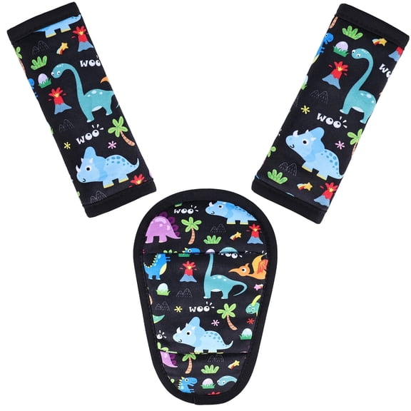 Kids Seat Straps Cover Pad, Child Shoulder & Belly Comfort Cushion Set, Universal Seat Strap Cover for Booster, Strollers, High Chairs, Green