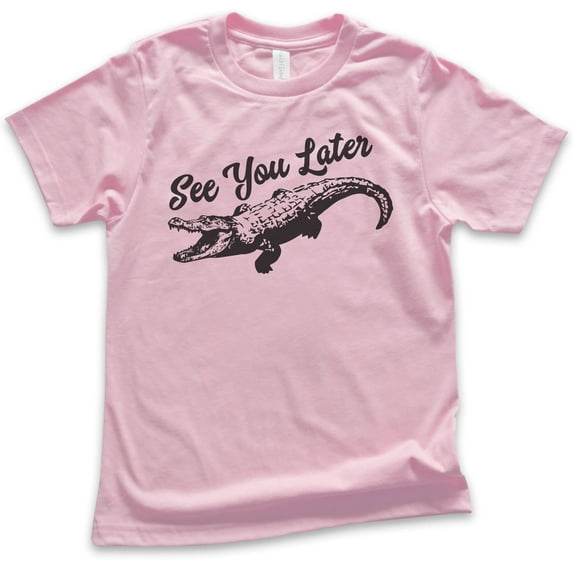 Kids See You Later Alligator Shirt, Youth Kids Boy Girl T-Shirt, Funny Alligator Shirt, Gator Shirt, Swamp Shirt, Light Pink, Large