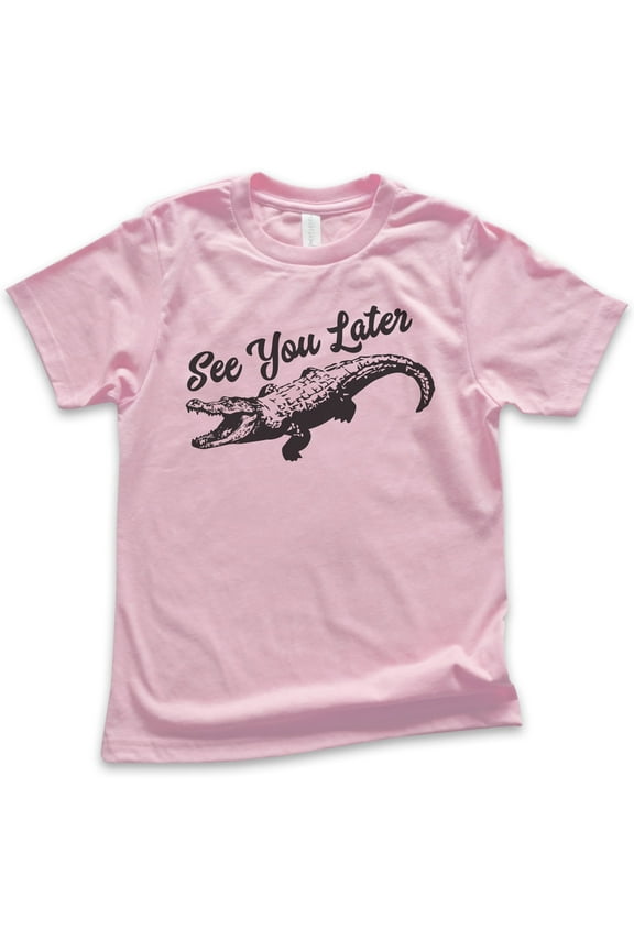 Kids See You Later Alligator Shirt, Youth Kids Boy Girl T-Shirt, Funny Alligator Shirt, Gator Shirt, Swamp Shirt, Light Pink, Small