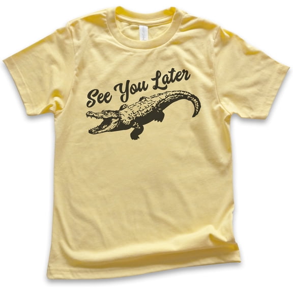 Kids See You Later Alligator Shirt, Youth Kids Boy Girl T-Shirt, Funny Alligator Shirt, Gator Shirt, Swamp Shirt, Yellow, X-Large