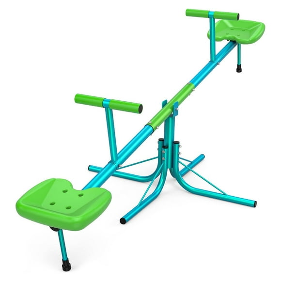 Kids Seesaw - 360 Rotating Teeter Totter, 200lbs Heavy Duty, Outdoor Swivel Seesaw for Ages 4-8, Upgraded Safety Certified Playground Equipment