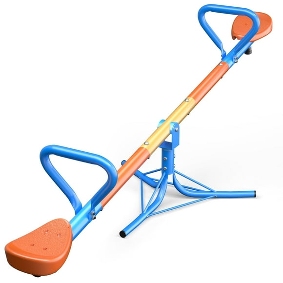 Kids Seesaw, Swiveling Teeter Totter for Toddlers and Children Ages 3-6, 360° Rotating Durable Outdoor Playground Equipment with 200 lbs Capacity