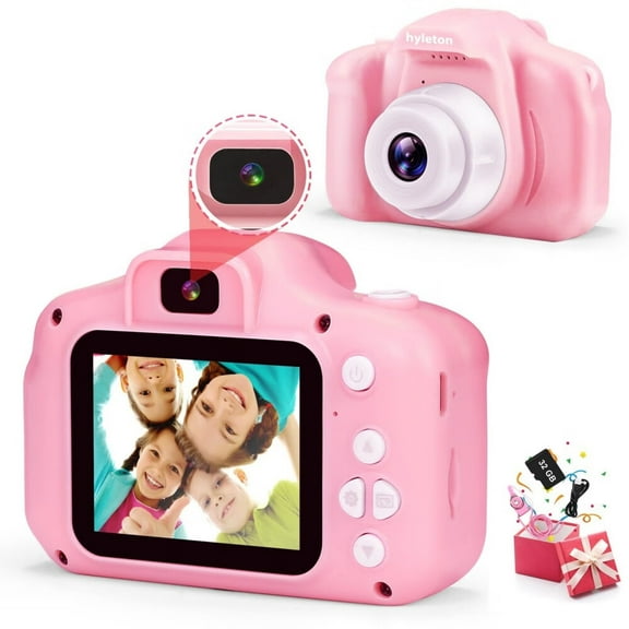 Kids Selfie Camera Digital,Child Toddler Video Camera Toys for 3 4 5 6 7 8 9 Year Old,Christmas Birthday Gift for Age 3-8 Girls/Boys with 32GB SD Card (Pink)