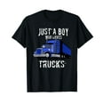 thumbnail image 1 of Kids Semi Truck T Shirt Gift Just a Boy Who Loves Trucks T-Shirt, 1 of 5
