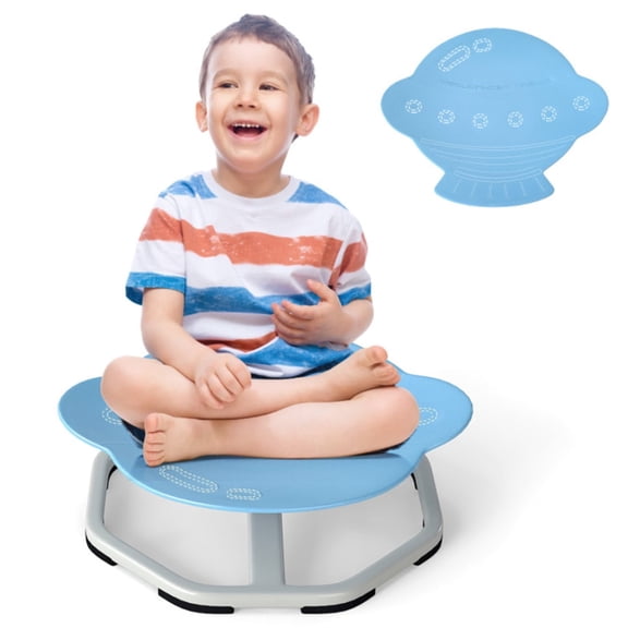 Kids Sensory Spinning Chair, Sit and Spin Swivel Chair for Kids Ages 3+, Sensory Toys with Non-Slip Design for Balance Training, Blue